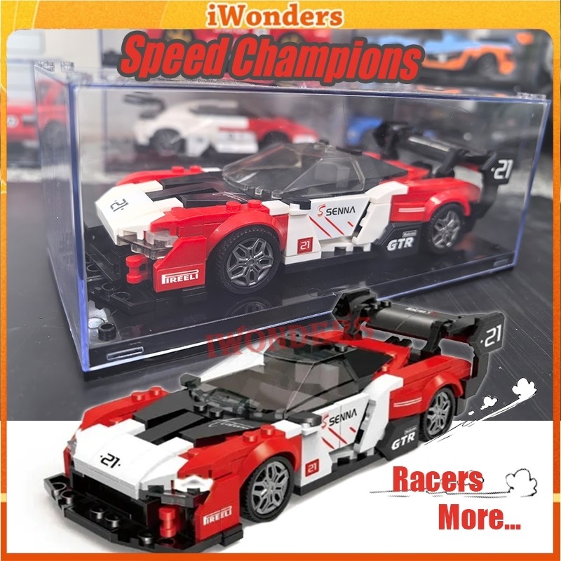 25 สไตล์ Mini รถหรูหรา McLaren P1 AE86 / Ferrari /Bugatti /Building Brick ฟรีกล่องแสดงของเล่นเด็กของขวัญ