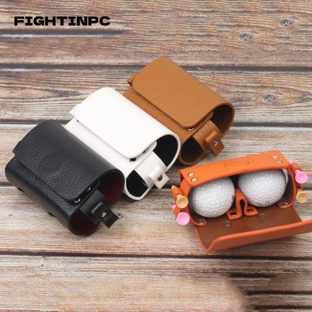 Fightinpc Golf Ball Bag Golf Sports Holds 4 Golf Tees Outdoor PU Leather