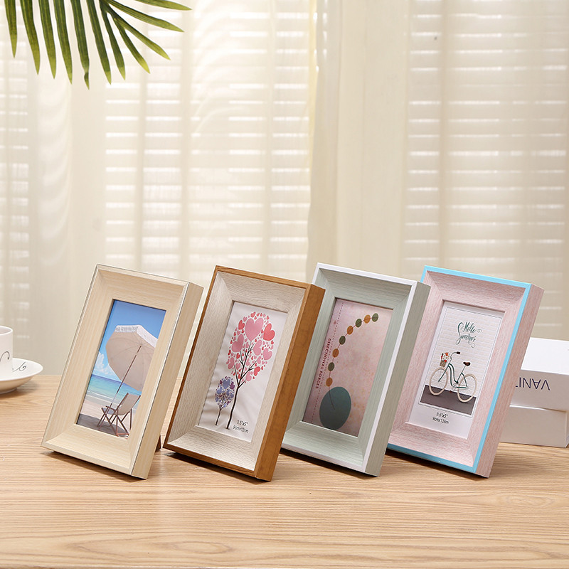 กรอบรูปเรียบง่าย กรอบรูป 4x6 นิ้ว สีขาว สีดำ กรอบไม้ กรอบรูปตั้งโต๊ะ น่ารัก