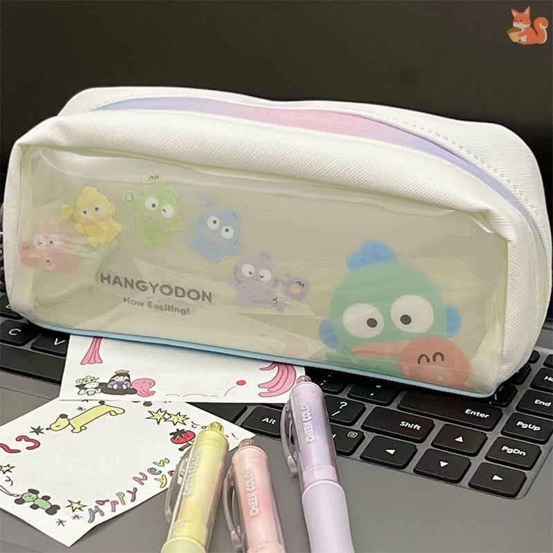 [BI] Sanrio Transprant กล่องดินสอ Hangyodon ความจุขนาดใหญ่กระเป๋าปากกากันน้ํากล่องนักเรียนสําหรับสาวอุปกรณ์การเรียนเครื่องเขียนของขวัญ TH
