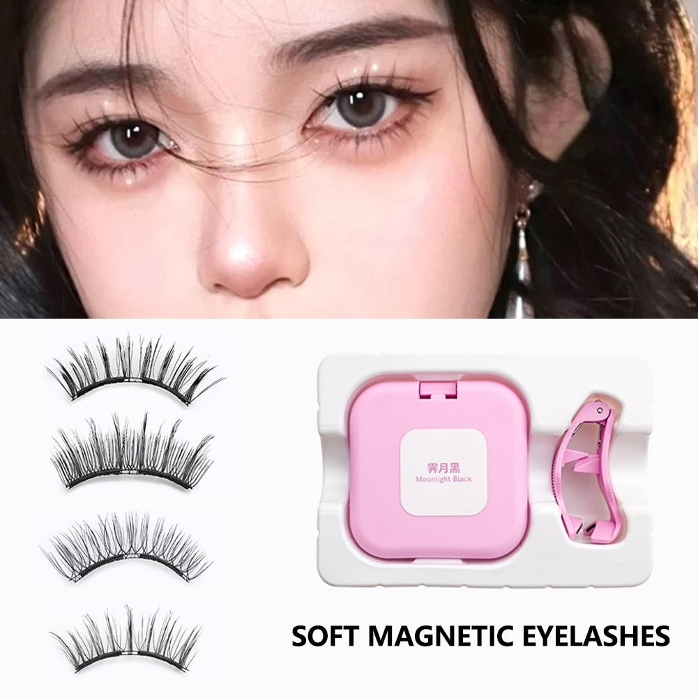 ขนตาแม่เหล็กน้ําหนักเบาreusable Magnetic Lashesไม่มีกาว 3Dขนตาปลอม