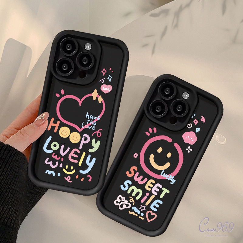 เคส Infinix Smart 5 8 6 7 Hot 9 40 30 30i 20 10 11 Play Tecno Spark 20C GO 2024 10 20 Pro ลักกี้สไมล์ อีโมกราฟฟิตี เคส