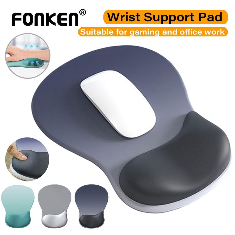 Fonken แผ่นรองเมาส์พร้อมสายรัดข้อมือ Waterdrop ฐาน PU Ergonomic Creative คอมพิวเตอร์เมาส์ Guard ข้อมือ Anti Slip สําหรับทํางาน Home Desktop แล็ปท็อป PC