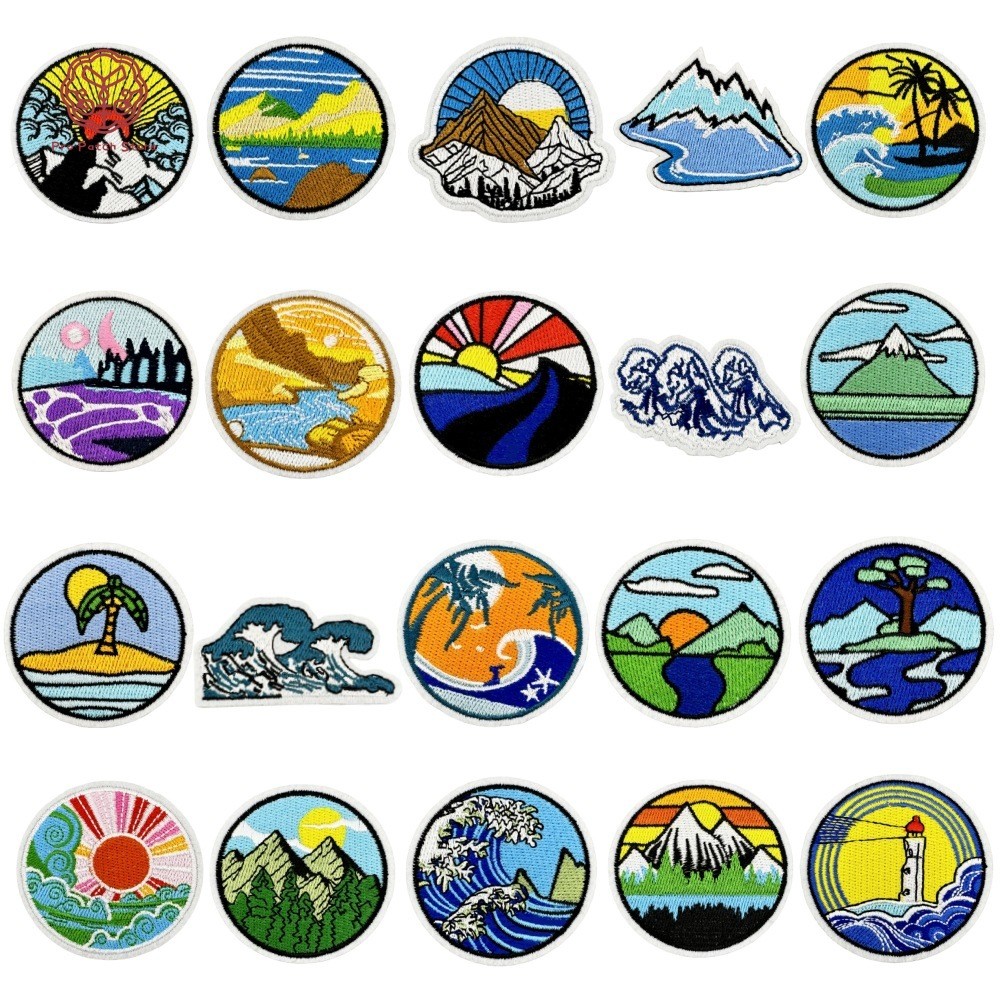 Pro Patch Store Outdoors Travel Scenery Series DIY แพทช์เย็บปักถักร้อยสําหรับสติกเกอร์เย็บปักถักร้อยแพทช์สําหรับเสื้อผ้าป้ายสติกเกอร์