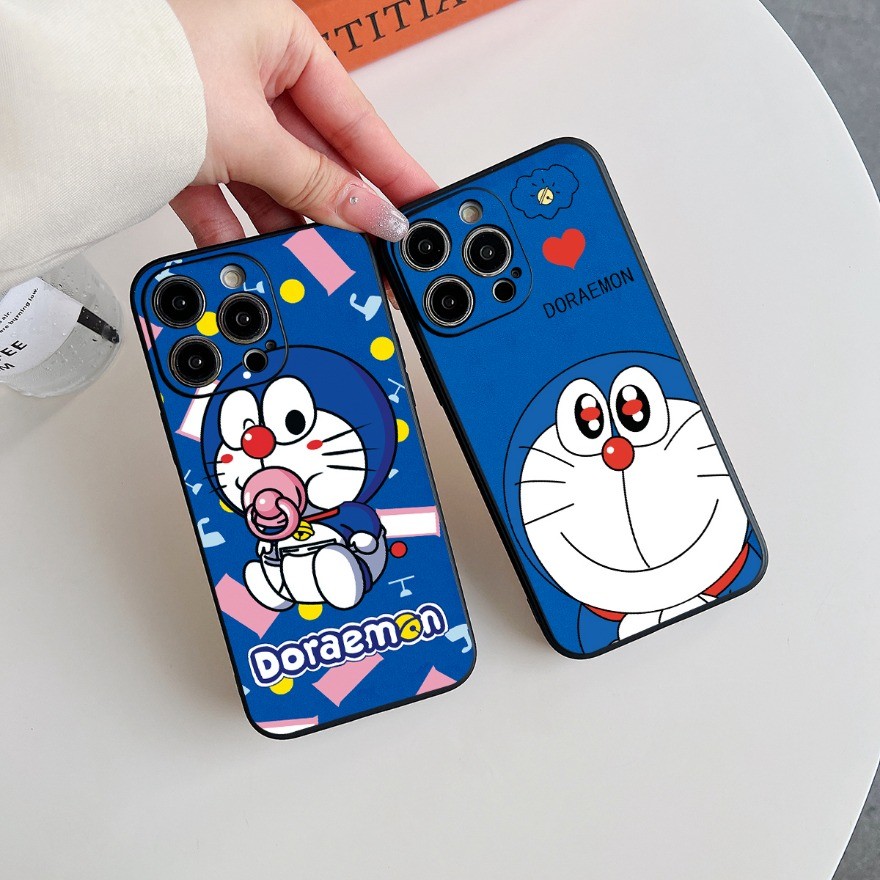 สําหรับrealmeหมายเหตุ50 60 C67 C65 C61 C63 C55 C51 C53 C35 C33 C31 C30S C21Y C25Y C20 C12 C15 C11 C2 C17 Narzo30 50A 50iกรณีการ์ตูนโดราเอมอนสีฟ้าเคสโทรศัพท์TPUนุ่ม