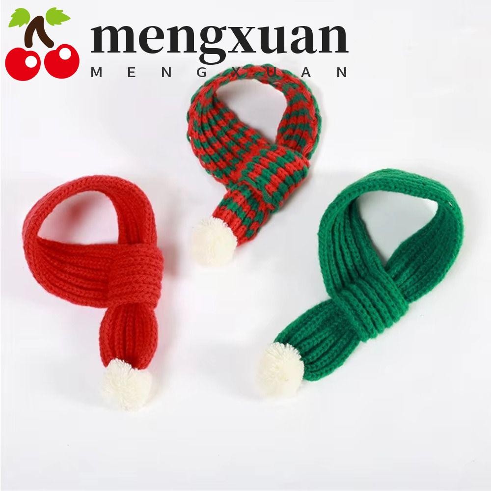 Mengxuan สัตว์เลี้ยงผ้าพันคอถักที่อบอุ่น, S/M/L สีขาว Pompom Ball ลูกสุนัขลูกแมวผ้าพันคอคริสต์มาส, อุปกรณ์ปีใหม่นุ่มสบายแฟชั่นฤดูหนาวผ้าพันคอสุนัขฤดูใบไม้ร่วง