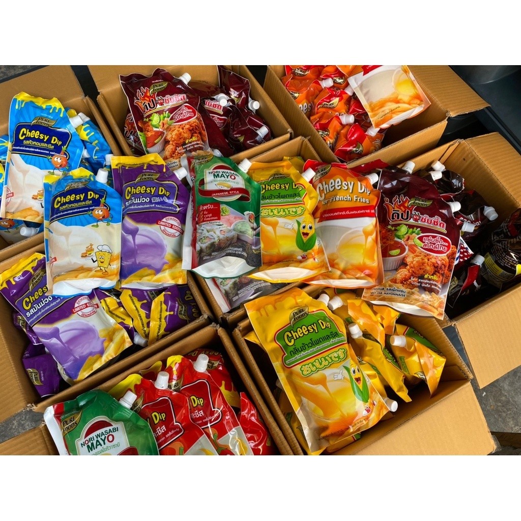 ส่งด่วน (ฮาลาล) Cheesy Dip ชีสดิป เพียวฟู้ดส์ ชีส ซาวครีม มันม่วง ชีสซอส ซอสชีส ชีสดิปสีรุ้ง - รูปที่ 5