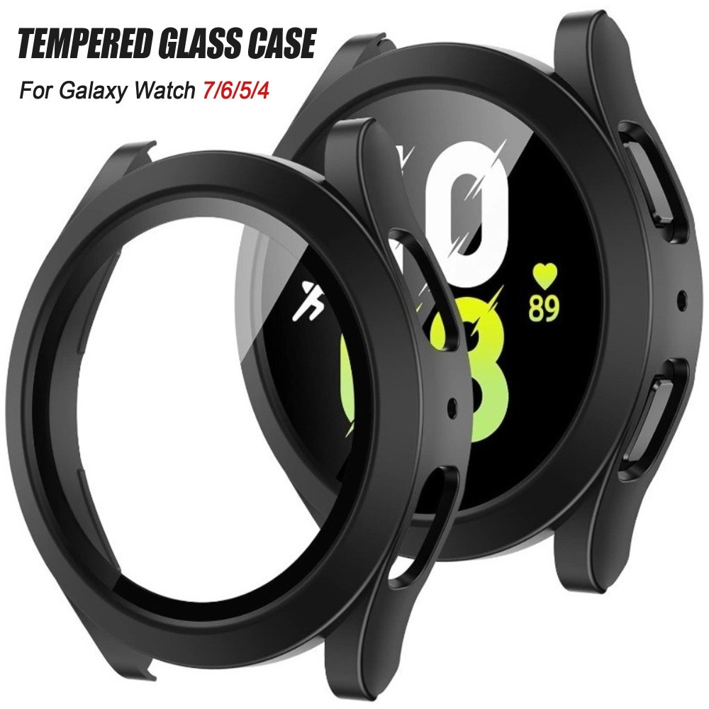 SAMSUNG สําหรับ ซัมซุง กาแลคซี นาฬิกา6/5/4 40มิลลิเมตร44มิลลิเมตรป้องกันหน้าจอกรณีป้องกันใบหน้าปกคลุมสําหรับนาฬิกา5มือโปร 45มิลลิเมตรฮาร์ดกันชนในตัวกระจกฟิล
