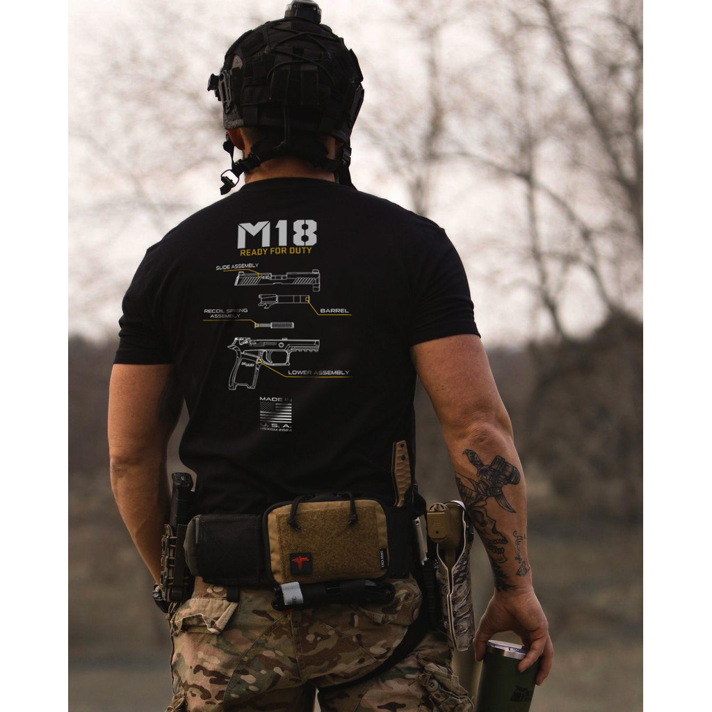 Sig SAUER M18 ยุทธวิธียิงกองทัพแฟนทหารการฝึกอบรมกลางแจ้งการแข่งขันเสื้อยืดแขนสั้น
