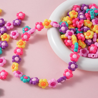 30ชิ้น16มิลลิเมตรอะคริลิดอกไม้หลวมลูกปัดสีทึบ ทําเอง จี้สําห…