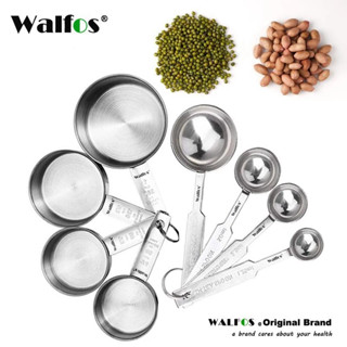 วอลฟอส สแตนเลสถ้วยตวงพรีเมี่ยมวางซ้อนกันได้ช้อนชุดครัวเครื่อ…