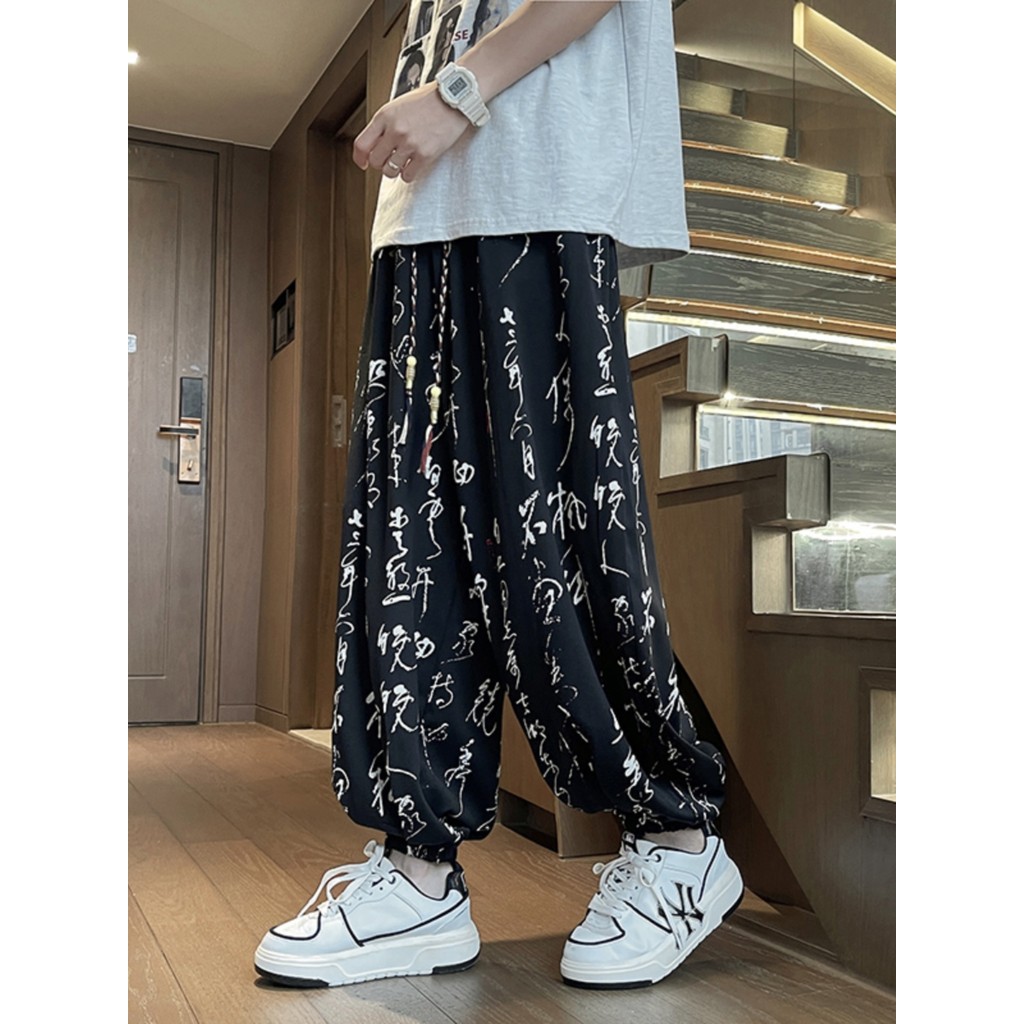 ฤดูใบไม้ผลิฤดูใบไม้ร่วงสไตล์ใหม่สไตล์ขี้เกียจหลวมข้อเท้าขากีฬาชุดกีฬาผู้หญิงลําลอง