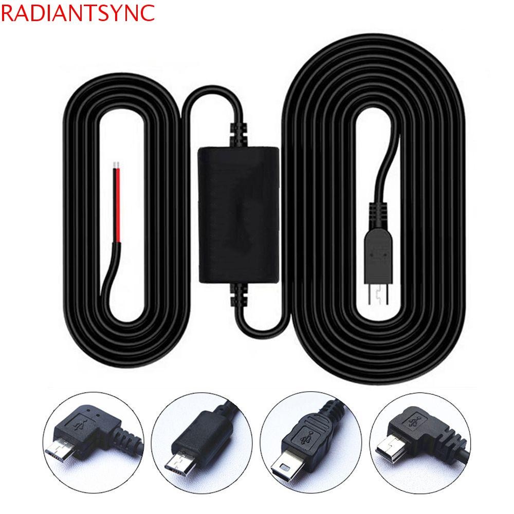 Radiantsync รถ Dash Cam สายไฟอะไหล่รถยนต์ USB Charger Line กระจก DVR Hardwire ชุดสาย Dashcam กล้องอุปกรณ์เสริมอัตโนมัติ DVR Hardwire ชุดสายเคเบิล