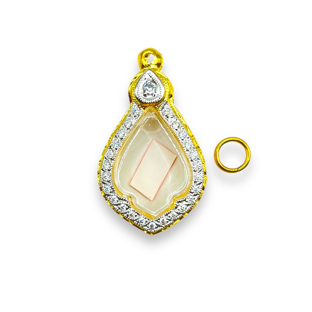 กรอบพระ"งานทองอิตาลี่ฝังเพรชCZ"ใส่พระเหรียญหลวงพ่อรุ่งขนาด2x3.5"(+-ไม่เกิน2มิลใส่กันได้)ขนาดพระไม่ต้องวัดเผื่อ  ่