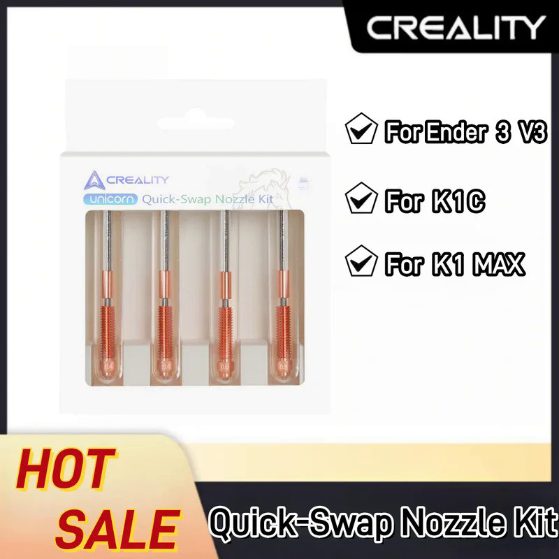 Creality K1C Nozzles Kit Unicorn Quick-Swap Nozzle 0.4/0.6/0.8mm Hardened Steel High-Speed for K1C /