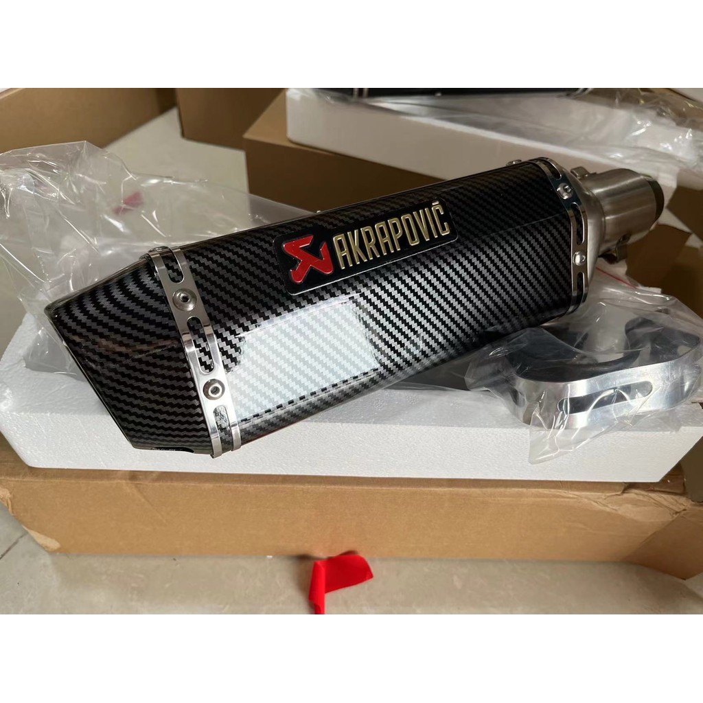 ปลายท่อ ปลายท่อแต่ง AKRAPOVIC ลายแคปล่า คอ2นิ้ว มีจุกลดเสียงในตัวส่งจากกทม (0162)