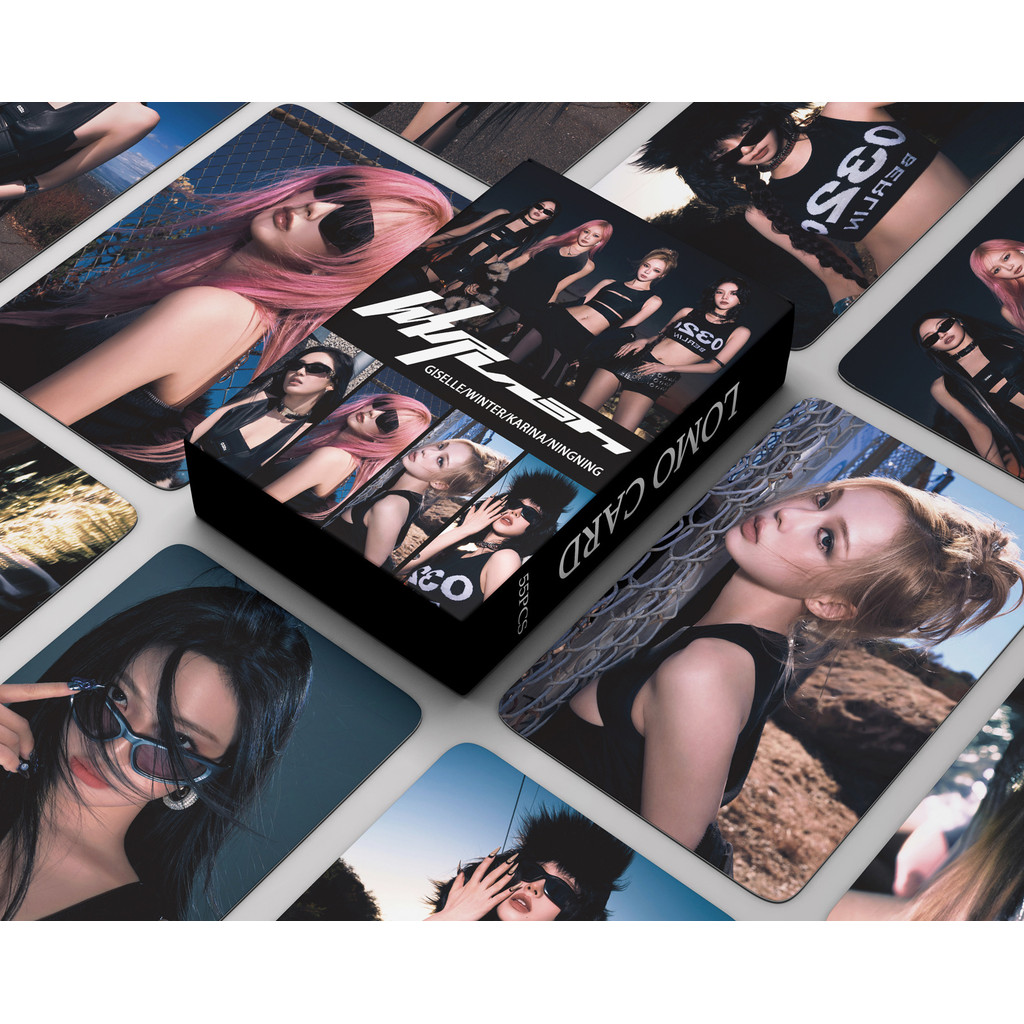 55pcs AESPA Whiplash Lomo การ์ดร้อน Mess Supernova Armageddon อัลบั้มละคร MY WORLD Gils Savage Photocards ฤดูหนาว GISELLE KARINA NING Kpop โปสการ์ดพร้อมสต็อก SX