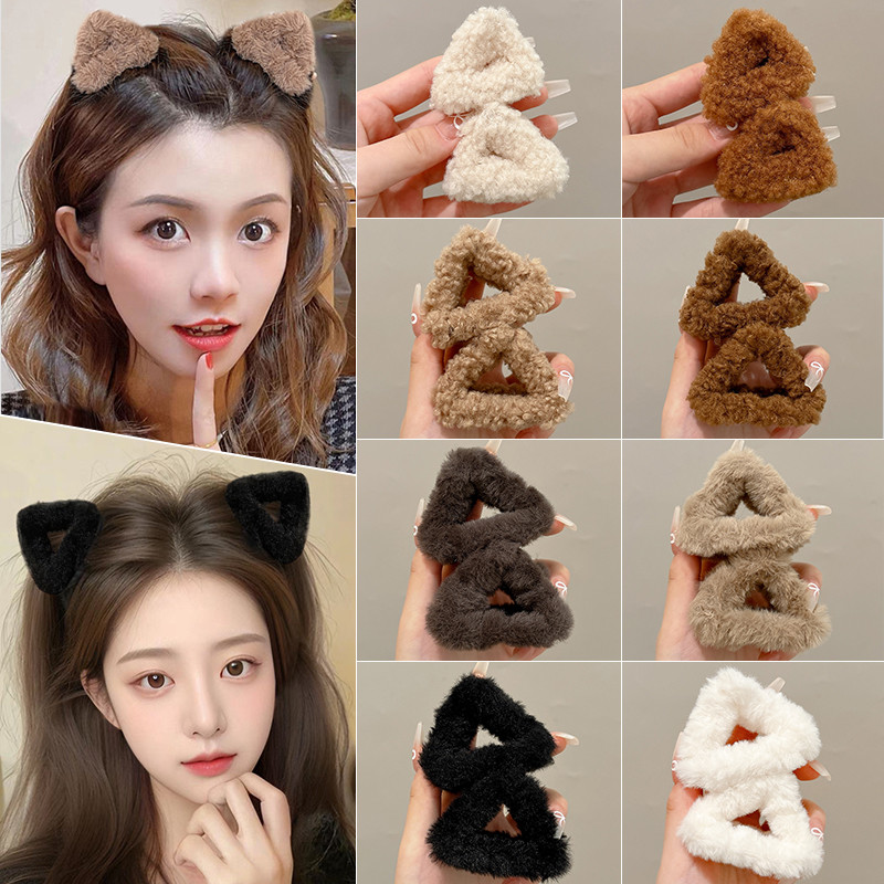 กิ๊บติดผมตุ๊กตาหูแมวน่ารักสําหรับผู้หญิงกิ๊บติดผมหน้าม้าหางม้าคู่หวานเครื่องประดับผม
