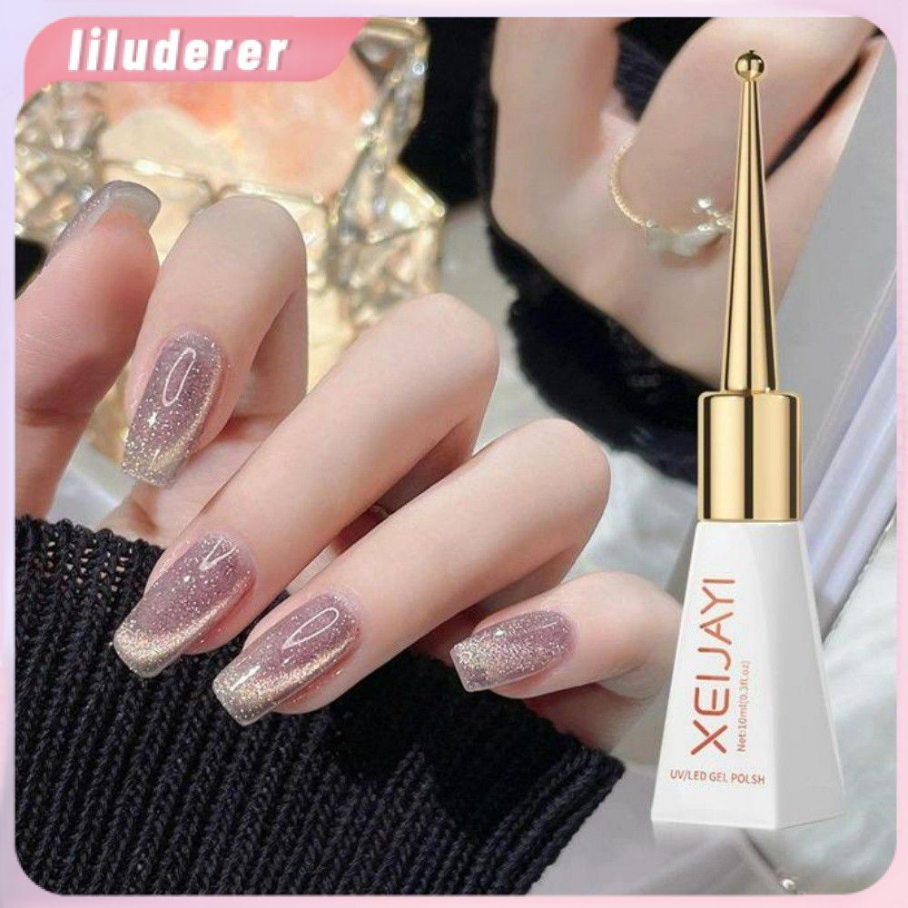 เจลทาตาแมว XEIJAYI 10 มล. 41 สี เจลทาตาแมวพร้อมกลิตเตอร์สีรุ้งพร้อมชิมเมอร์ ชุดหลอดไฟ LED โพลาไรซ์สำหรับตกแต่งเล็บ HO