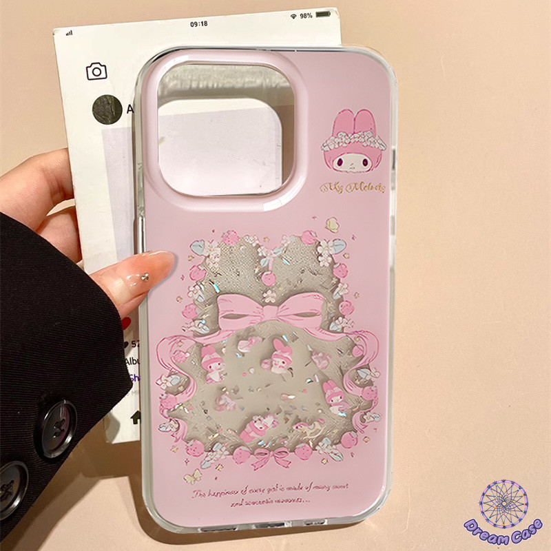 การ์ตูนน่ารักเมโลดี้หวานโบว์ดอกไม้นุ่ม เคส IPhone 16 11 13 15 14 12 Pro Max 7Plus XR 15 14 7 8 16 Plus X XS Max SE 2020 - รูปที่ 2