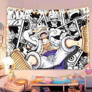 จัดส่งจากไทย] ผ้าพื้นหลัง Agirl One Piece ผ้าแขวนผนังอนิเมะ Luffy สองมิติ ผ้าตกแต่งผนังห้องนอนนักเรียน