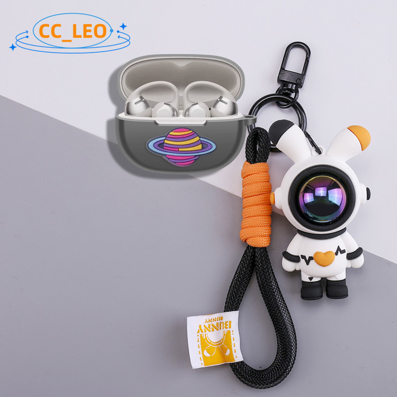 for Shokz OpenDots One E310 Case Cartoon Astronaut Piggy Cute Dinosaur Keychain Pendant Shokz OpenDo