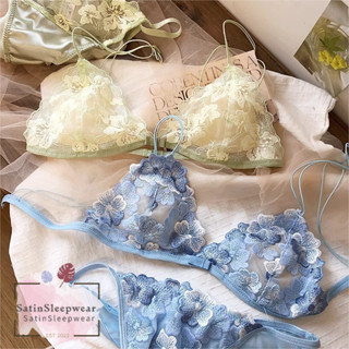 SatinSleepwear🔷🔷ชุดชั้นในสไตล์ฝรั่งเศส กางเกงชั้นในผู้หญิงแบ…