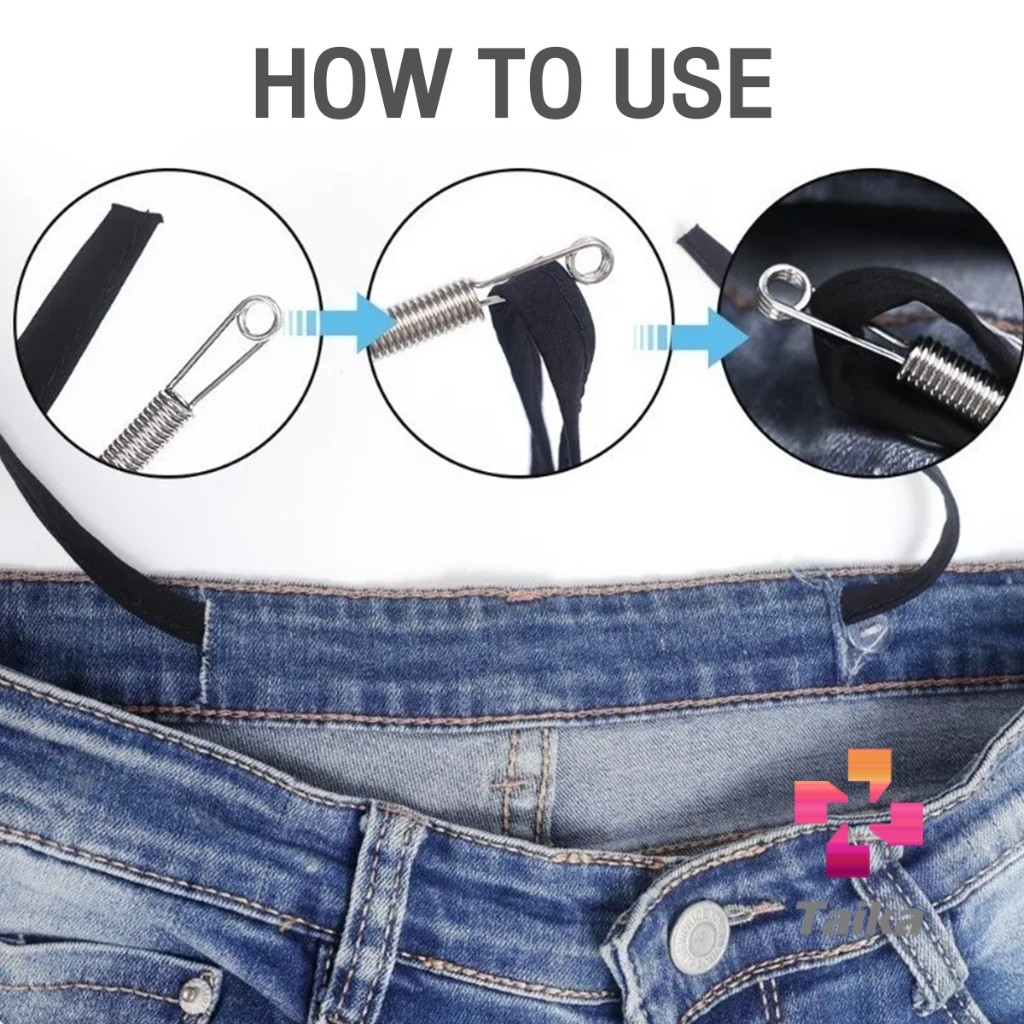 Taika สปริงเข็มร้อยยางยืด เข็มร้อย  คลิปตะขอกลึงเชือก ดึงยางขอบกางเกง Rope Threading Tool - รูปที่ 6