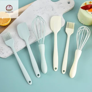 Myoloy 3 ชิ้นชุดเบเกอรี่ซิลิโคนเกรดอาหารทนความร้อนครีม Scraper เครื่องตีไข่จาระบีแปรงครัวเค้กเบเกอรี่เครื่องมือ TH