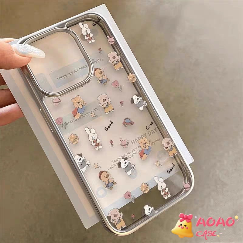 เคสไอโฟน 16 11 สำหรับ iPhone 15 11 16 13 14 12 Pro Max 8 7 14 15 16 Plus XR X XS MAX SE 2020 การ์ตูนน่ารักสัตว์เล็ก ๆ - รูปที่ 2
