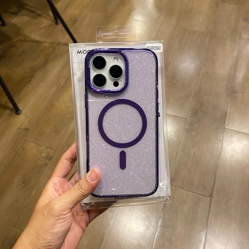 เคสกากเพชร เคส แม่เหล็ก ชาร์ได้ สำหรับ iPHONE 16e 15PROMAX 16Promax เคสไอโฟน13  11 12 13 14 15 16 Pro max เคสมือถือ