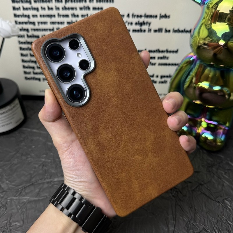 Hoce Retro PU หนังแม่เหล็กเคสโทรศัพท์สําหรับ Samsung Galaxy S25 S24 S23 Ultra กรณีเลนส์กรอบปกแข็ง