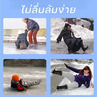สายรัดกันลื่นหิมะ สายรัดรองเท้ากันลื่น แผ่นสตั๊ดติดรองเท้า อุปกรณ์สกี อุปกรณ์เดินป่า 10 ฟันรองเท้า