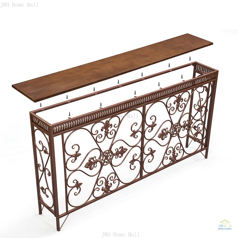 โต๊ะโถงทางเข้าสไตล์ยุโรป โต๊ะสไตล์อเมริกัน ตู้ติดผนัง ชั้นวางของตกแต่งเหล็ก - รูปที่ 5