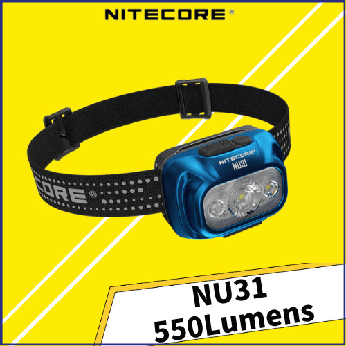 NITECORE NU31 ไฟหน้าชาร์จไฟได้ 550 Lumen เหมาะสำหรับการวิ่ง ตกปลา และท่องเที่ยวกลางแจ้ง
