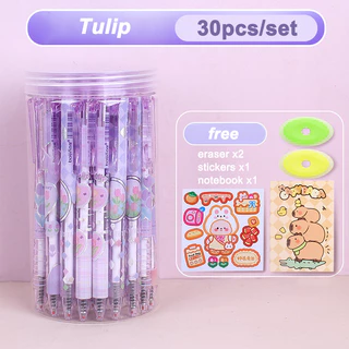 ปากกากดลบได้ Kuromi 30 ชิ้น/กล่อง ลายการ์ตูน เจลน้ำเงิน พร้อมส่งในไทย ปากกาลบได้ เครื่องเขียน ปากกาเจลลบได้