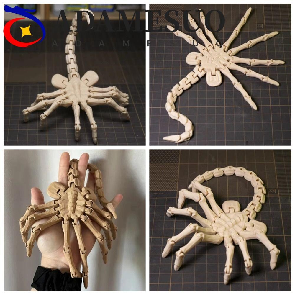 Adamesuo Alien Facehugger รุ่น, Fully Articulated Aile Action Figure ใบหน้ากอดแมลงรุ่น, Creative จําลองฮาโลวีนรูปปั้นตกแต่งบ้าน 3D พิมพ์Figurine Collectible