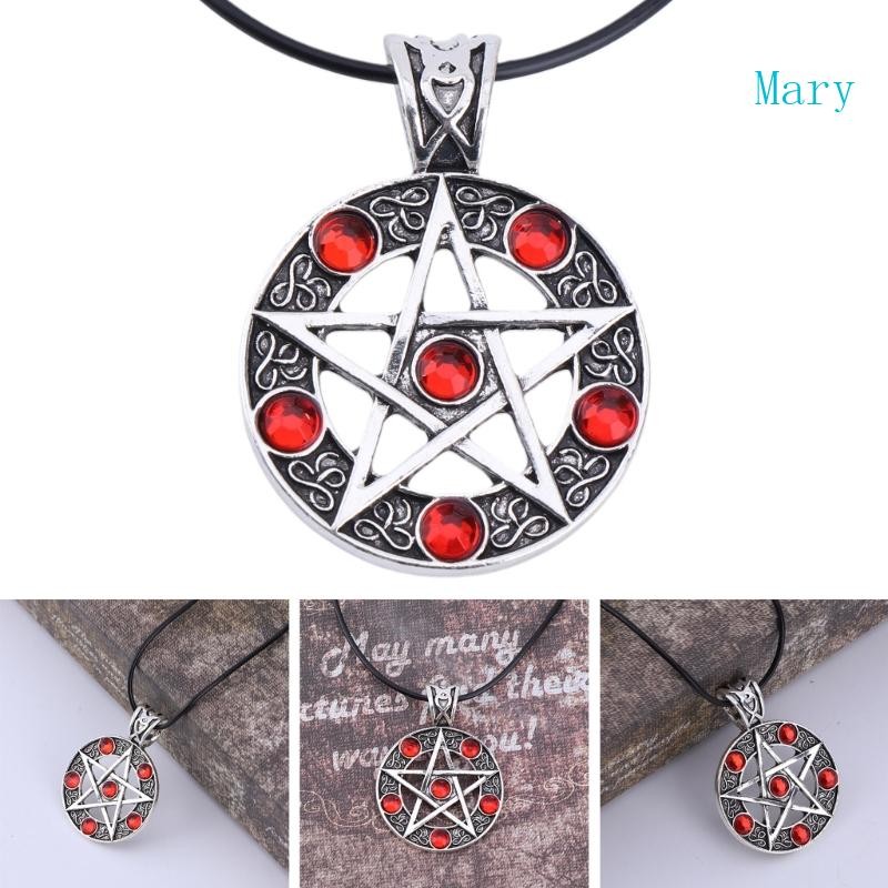 Mary 1 PC แฟชั่น Invert Pentacle Pentagram Star Pewter จี้คอสเพลย์สร้อยคอใหม่