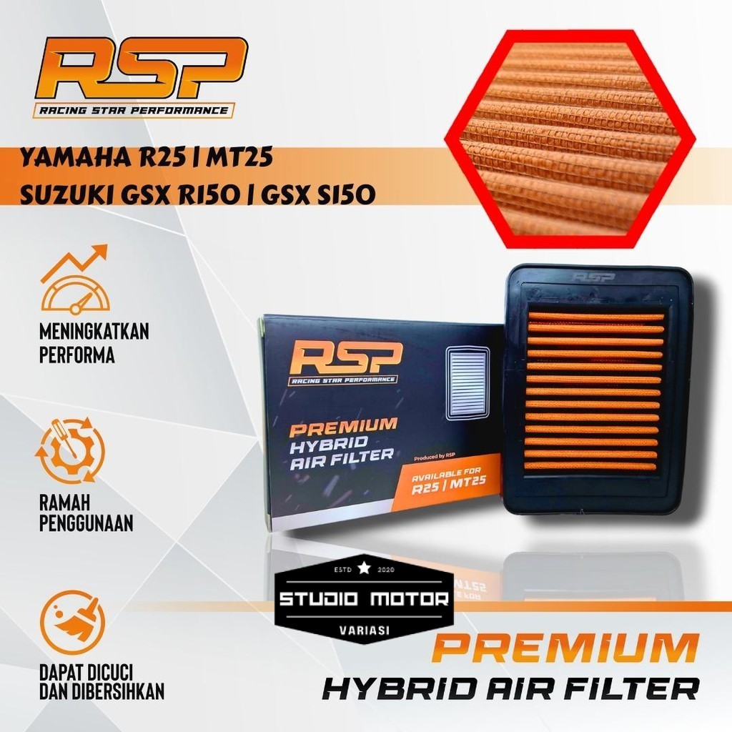 SUZUKI กรองอากาศ RSP สําหรับ YAMAHA R25 มอเตอร์ไซค์ | MT25 | ซูซูกิ GSX R150 | GSX S150