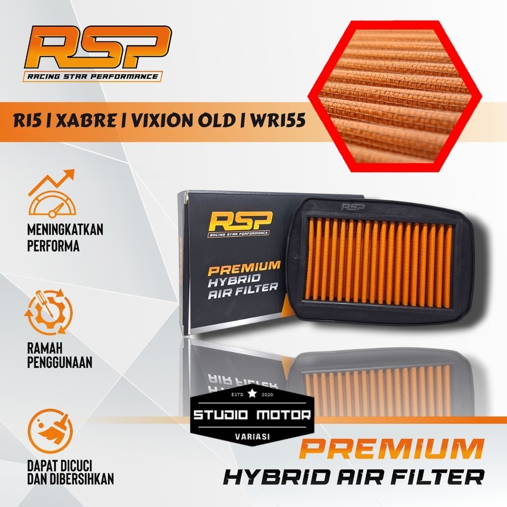 RSP กรองอากาศสําหรับ Yamaha R15 V2 / Vixion Old V1 V2 / Xabre / WR155 รถจักรยานยนต์