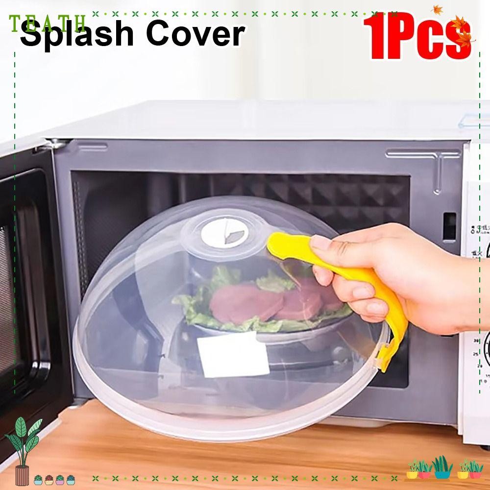 TEATH 1 ชิ้นไมโครเวฟความร้อน Splash Cover, Stackable Anti Splatter ฝาครอบอาหารไมโครเวฟ, พลาสติกทนทานพร้อมช่องระบายอากาศสด-เก็บแผ่นชามฝาครอบความร้อนปิดผนึก