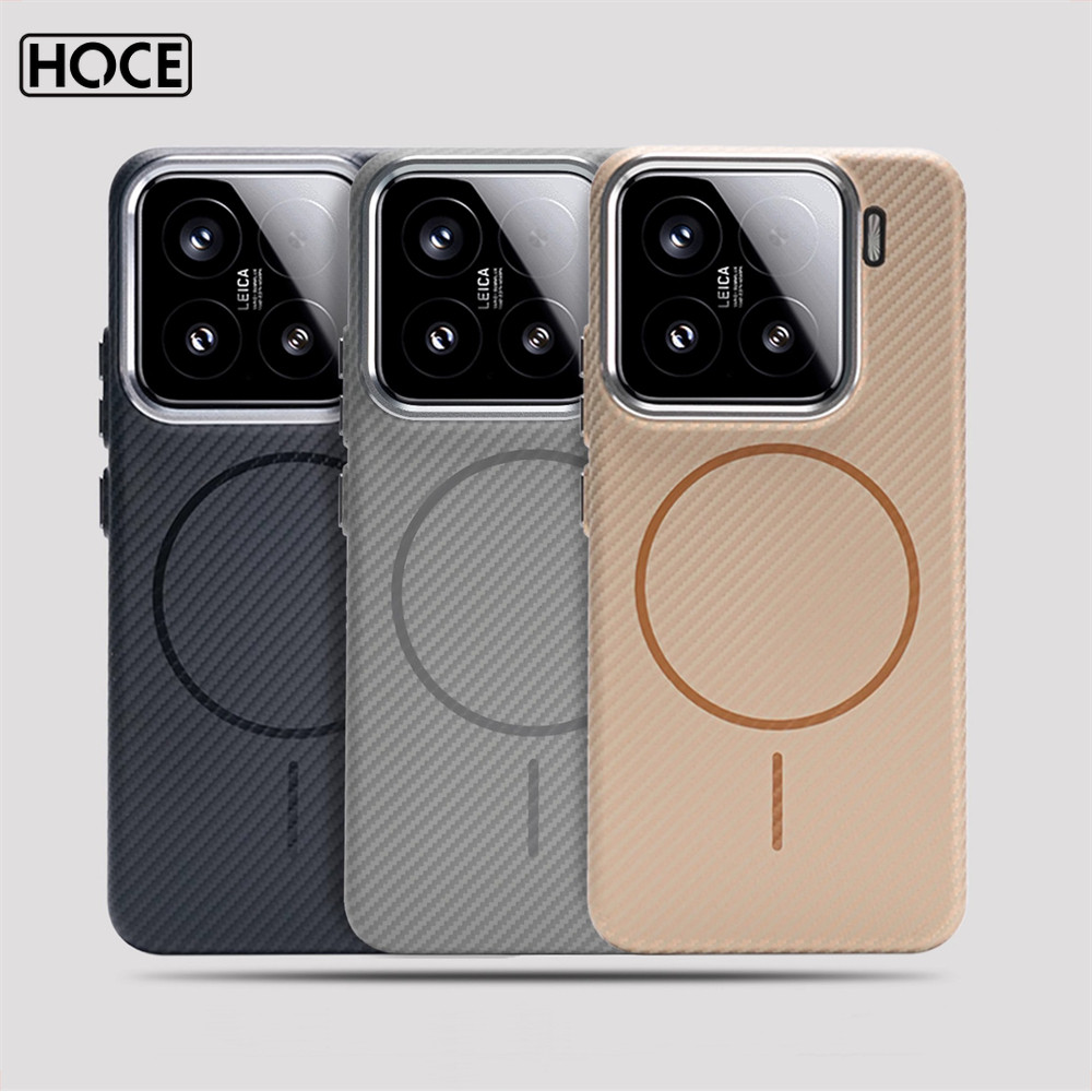 HOCE Ultra Thin คาร์บอนไฟเบอร์แม่เหล็ก Matte Case สําหรับ Xiaomi Mi 17promax 15 Ultra Mi 14 ไร้สายชาร์จเลนส์ Slim Hard PC Cover