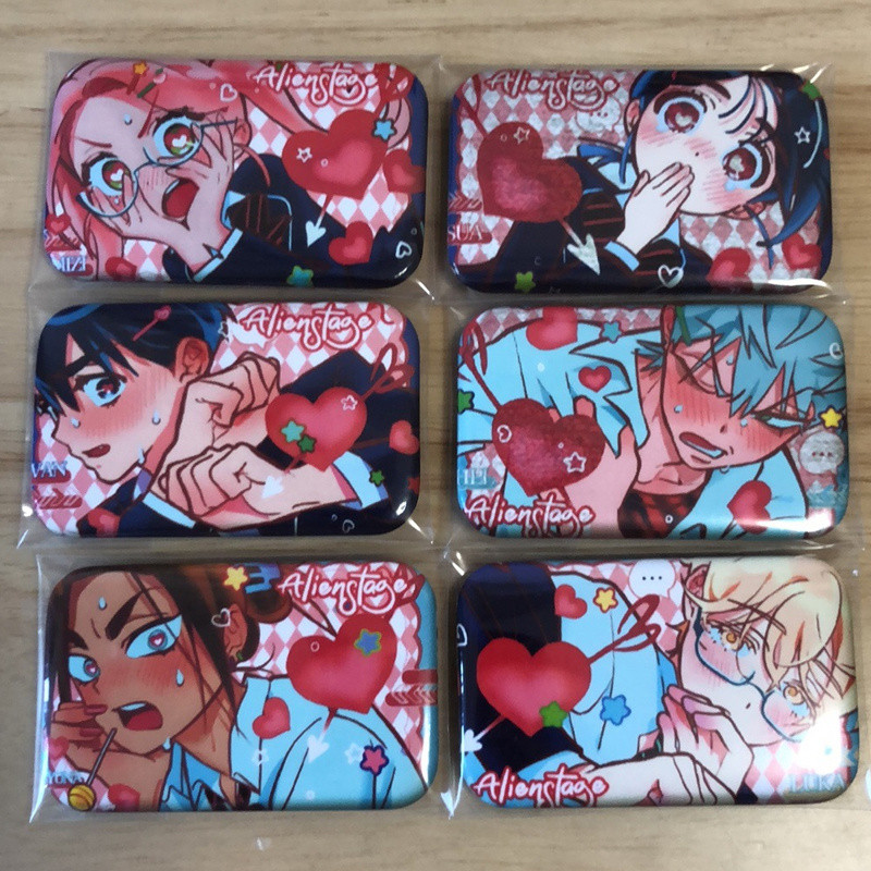 6 ชิ้นเกาหลีมังงะ Alien Stage Wanderer คอสเพลย์กระเป๋าเป้สะพายหลัง Badge Mizi Suo Ivan Till Hyuna Luka สี่เหลี่ยมผืนผ้า Pin Collection Breastpin สําหรับกระเป๋า Clothe ของขวัญวันเกิด