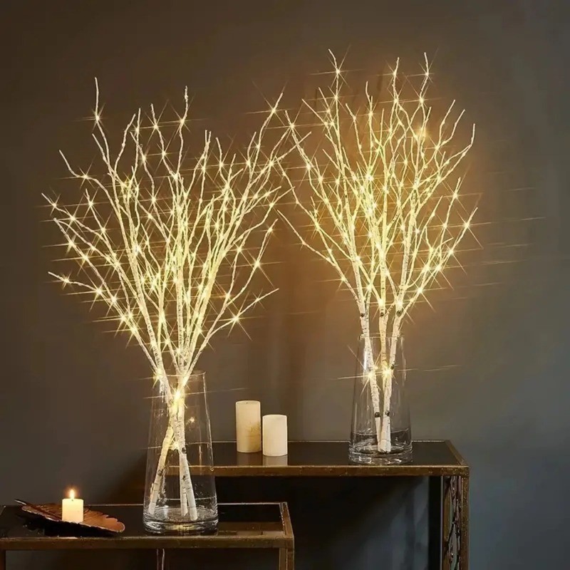 1 PC สีขาว Birch สาขาไฟ LED งานรื่นเริงไฟแบตเตอรี่ดําเนินการสําหรับคริสต์มาสตกแต่งงานแต่งงาน Twig ไฟกลางแจ้ง