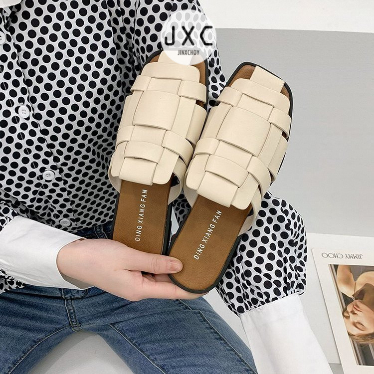 Jinxchoy SHOES รองเท้ามุลเลอร์ลําลอง หนัง PU ใส่สบาย ระบายอากาศ เข้ากับทุกการแต่งกาย แฟชั่น สําหรับสตรี นักเรียน เดินชายหาด กลางแจ้ง Y2K