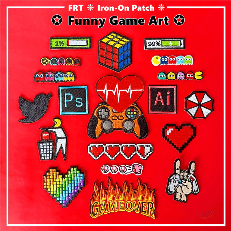 ☸ แพทช์เหล็กบนศิลปะเกมตลก ☸ 1 ชิ้น DIY เย็บบนเหล็กบนป้ายแพทช์
