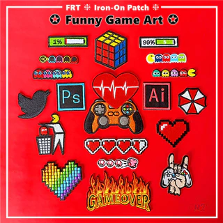 ☸ แพทช์เหล็กบนศิลปะเกมตลก ☸ 1 ชิ้น DIY เย็บบนเหล็กบนป้ายแพทช์