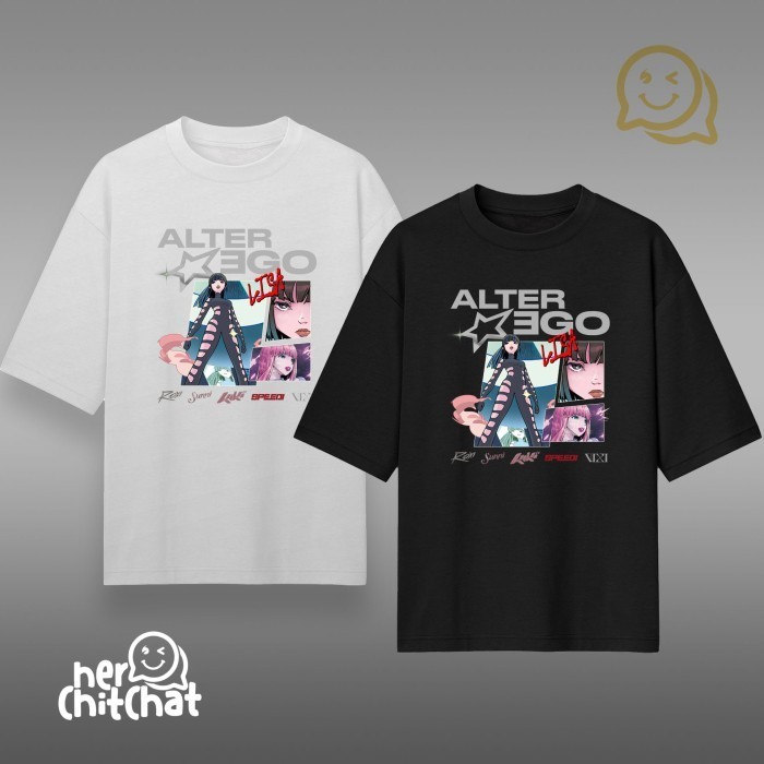 LISA ALTEREGO เสื้อยืดคอตตอนสีขาวดำ 2 สี women t-shirt