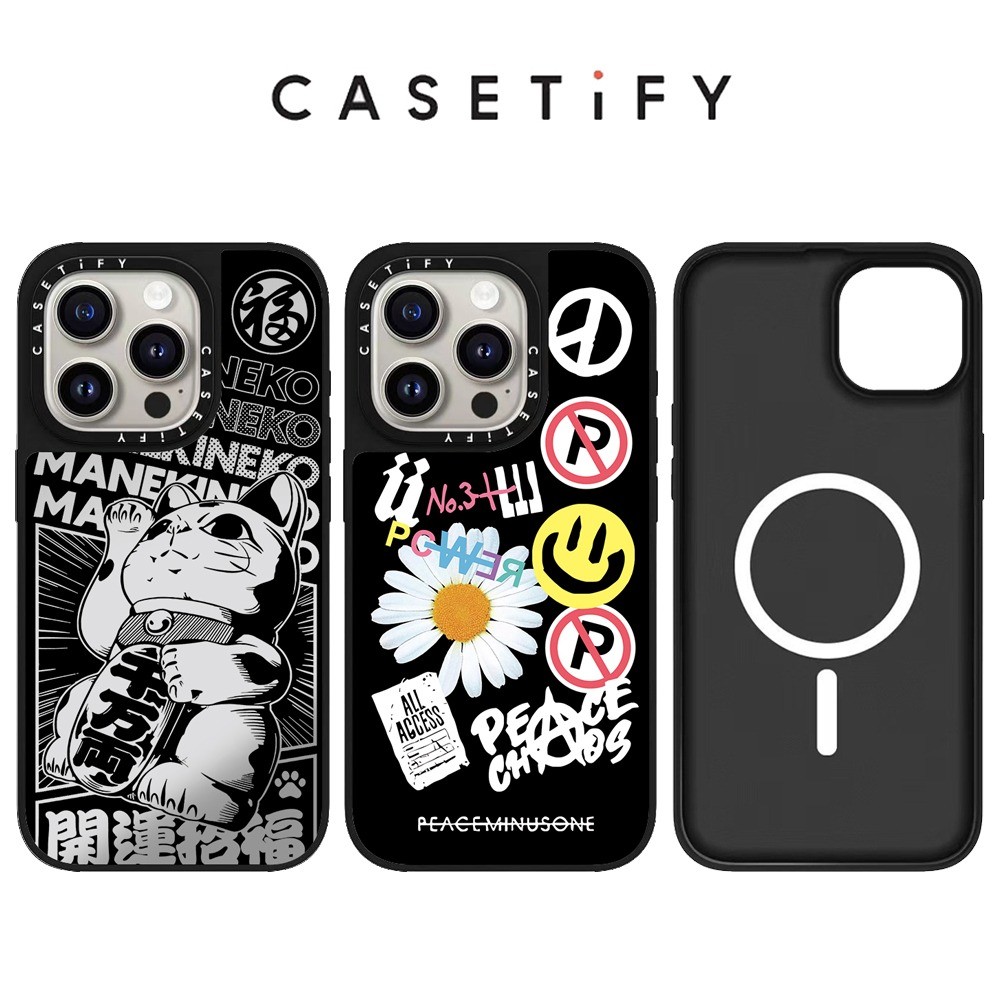 เคสโทรศัพท์กระจกเดซี่ขนาดเล็กแม่เหล็กสําหรับ ไอโฟน 16 มือโปร สูงสุด 15 14 13 12 11 ปลอกแข็งกันกระแทก
