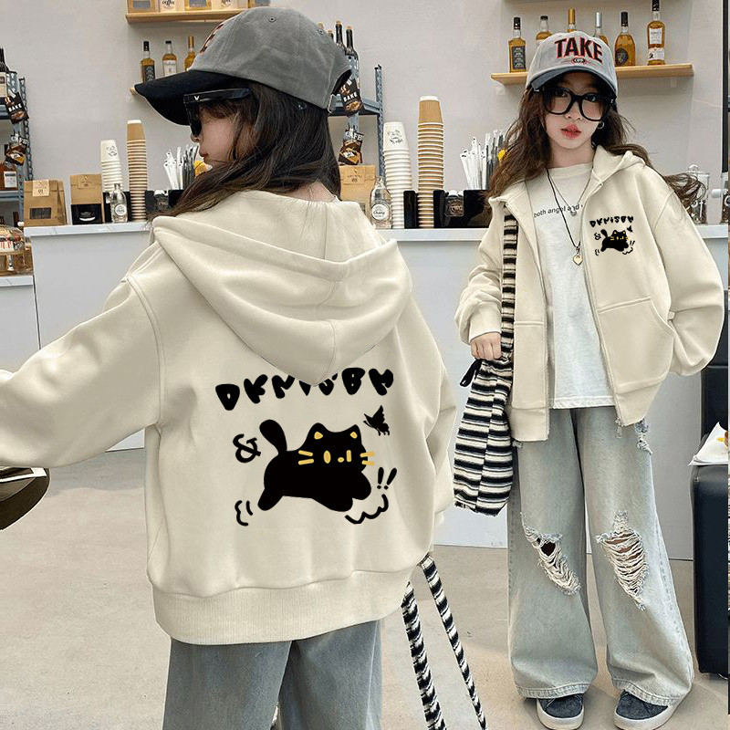 เสื้อแจ็คเก็ตมีฮู้ดสําหรับเด็ก เด็กใหม่วัยรุ่นท็อปส์